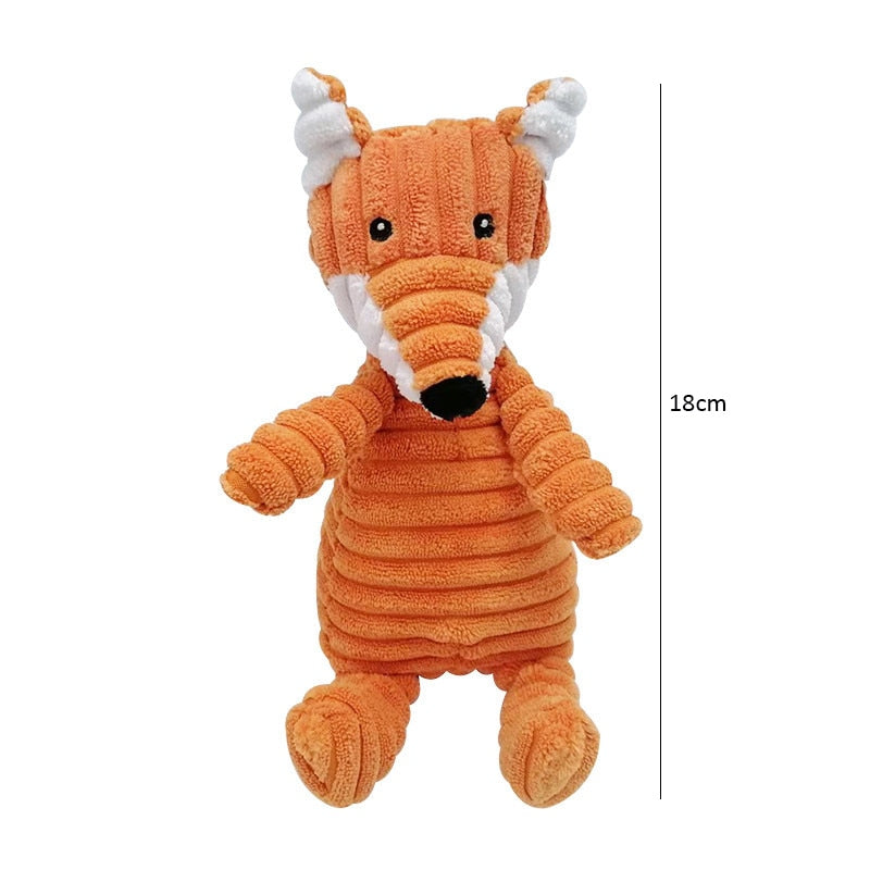 Corduroy Dog Toys Animal Design with Squeaky Bite Resistant