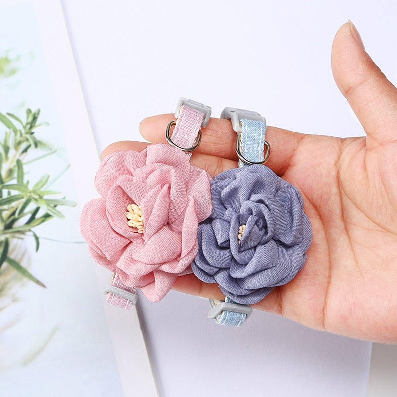 Cat Collar Adjustable Bow Tie/Flower with Safety Button