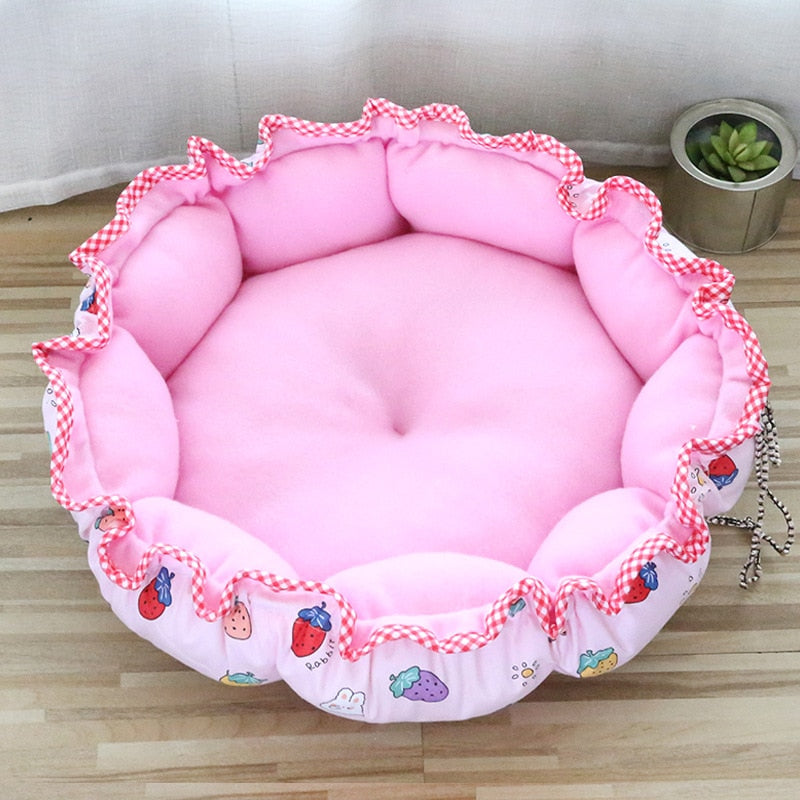 Round Cat Bed Cushion Warm Washable Sofa Soft for Sleeping