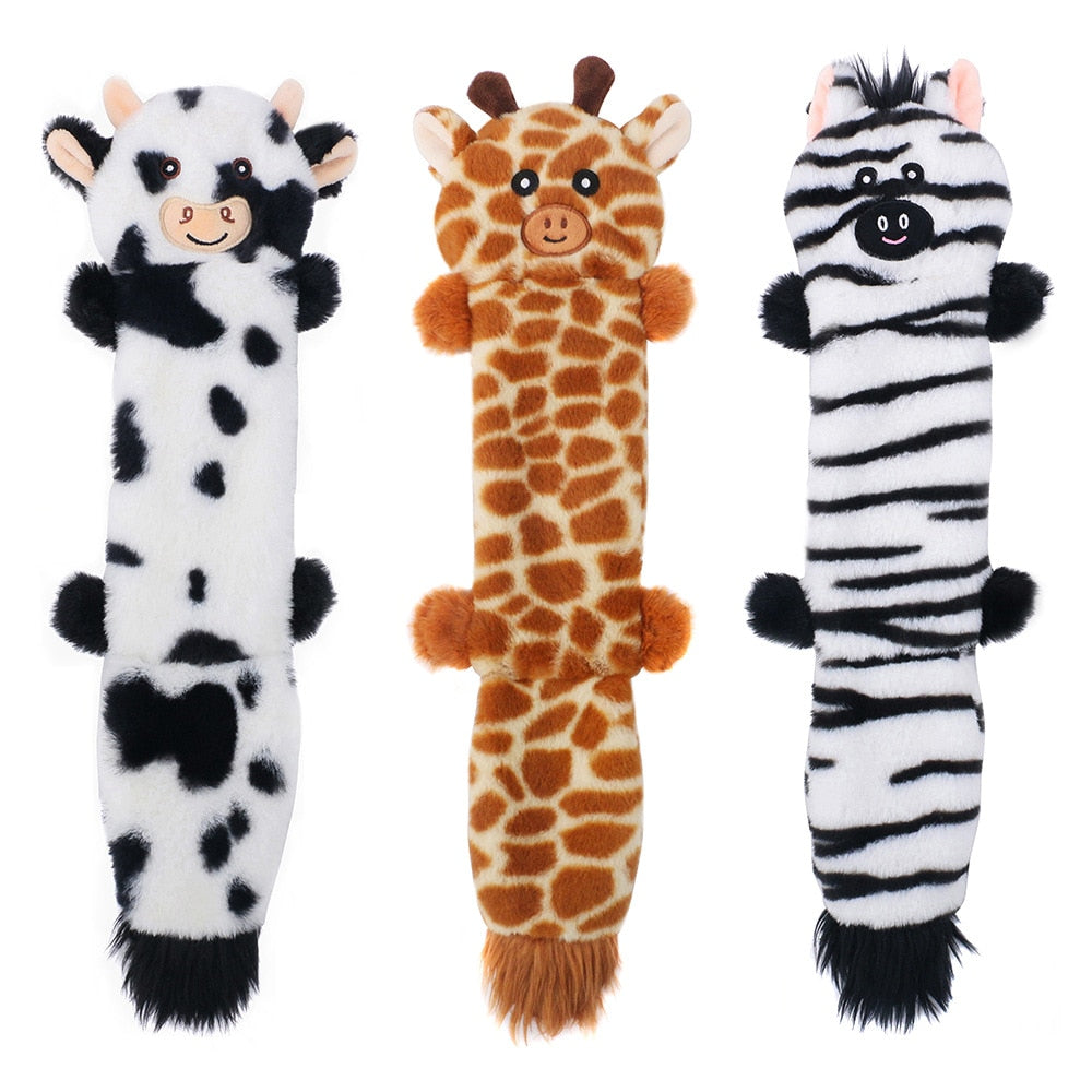 Cute Plush Toys with Squeak Wolf Rabbit Dog Chew