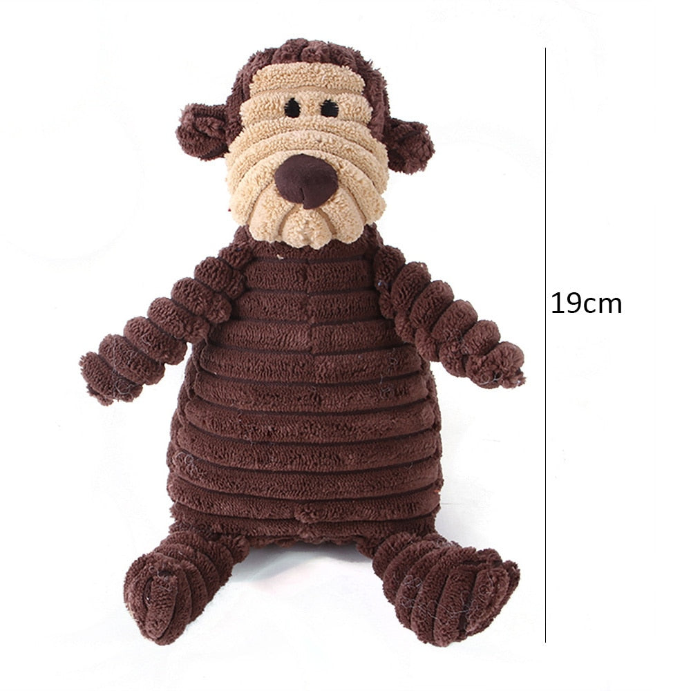 Corduroy Dog Toys Animal Design with Squeaky Bite Resistant