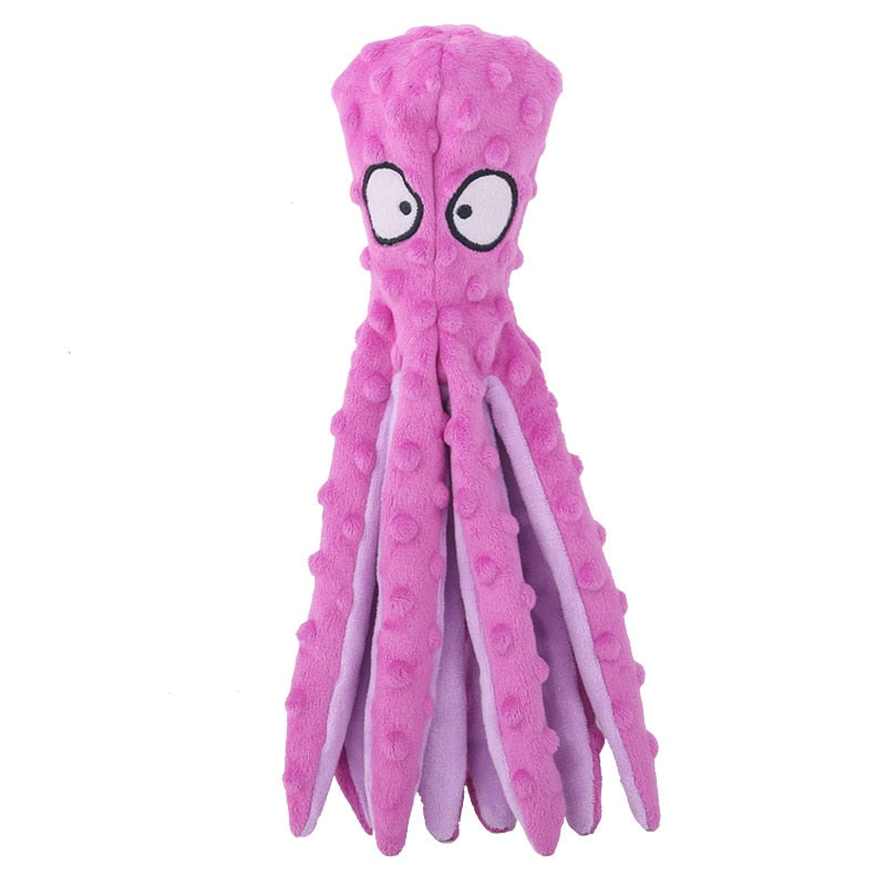 Plush Toy Octopus Shell Puzzle Toy Bite Resistant Interactive Pet Dog Teeth Cleaning Chew