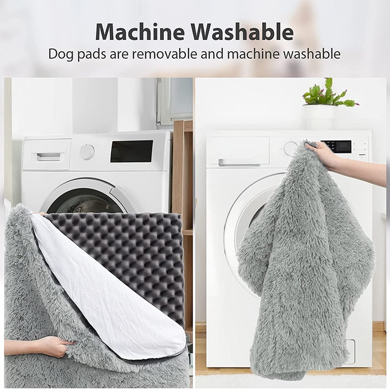 Plush Dog Bed with Removable Covers for Cleaning Super Soft Claming Beds