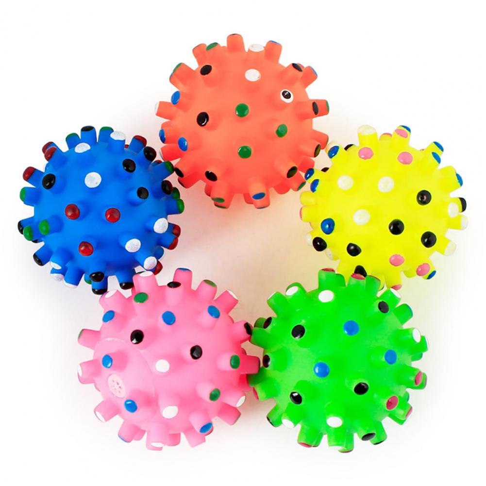 Round Dog Ball Toy Durable Puppy Training Ball with Squeeky