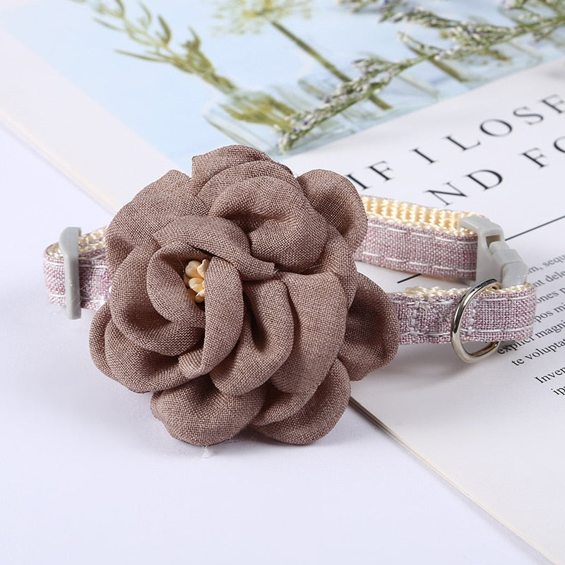 Cat Collar Adjustable Bow Tie/Flower with Safety Button