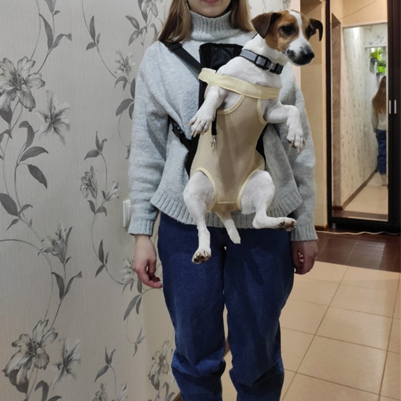 Dog Carrier Backpack Mesh Breathable Shoulder Handle Straps