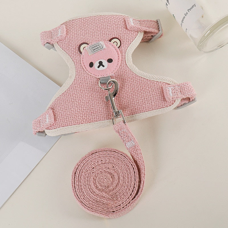 Adjustable Harness And Lead Set For Small Dogs and Puppies(Sizes: Small + medium)