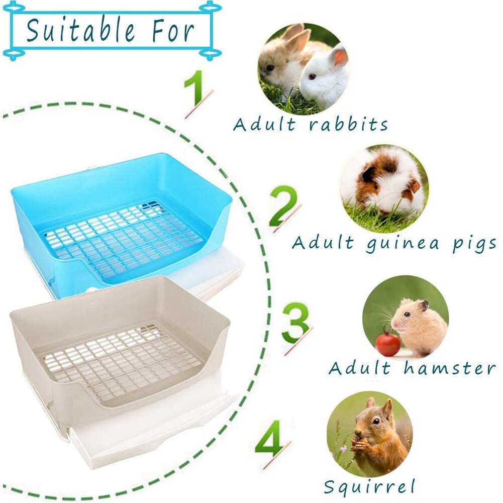 Large Rabbit Toilet Box Trainer Corner Tray Litter with Drawer