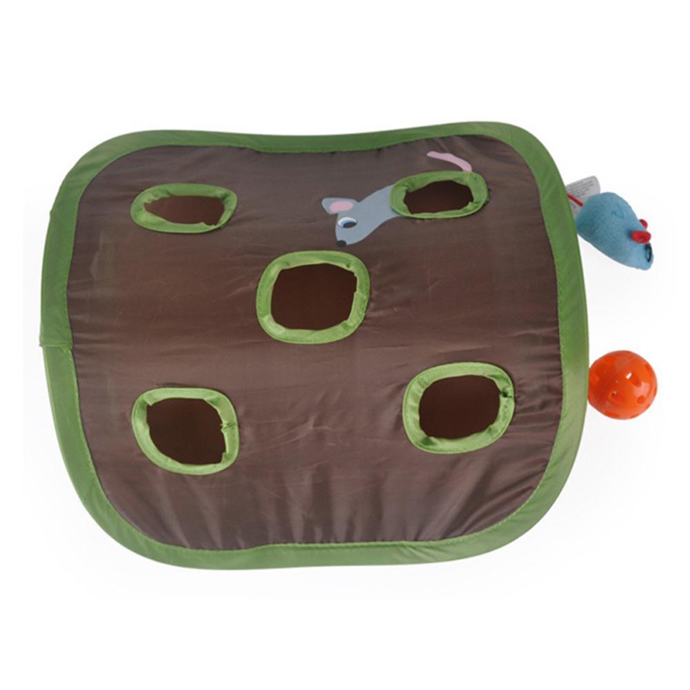 Cats & Kittens Interactive Hide Seek Game with 9 Holes Tunnel Mouse Hunt