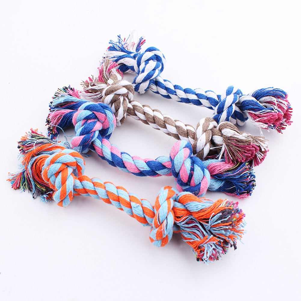 Dogs Cotton Linen Braided Bone Rope Clean Molar Chew Knot