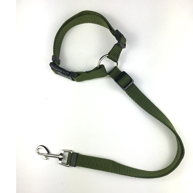 Two-in-one Nylon Adjustable Dogs Car Seat Belt Lead for Backseat Safety