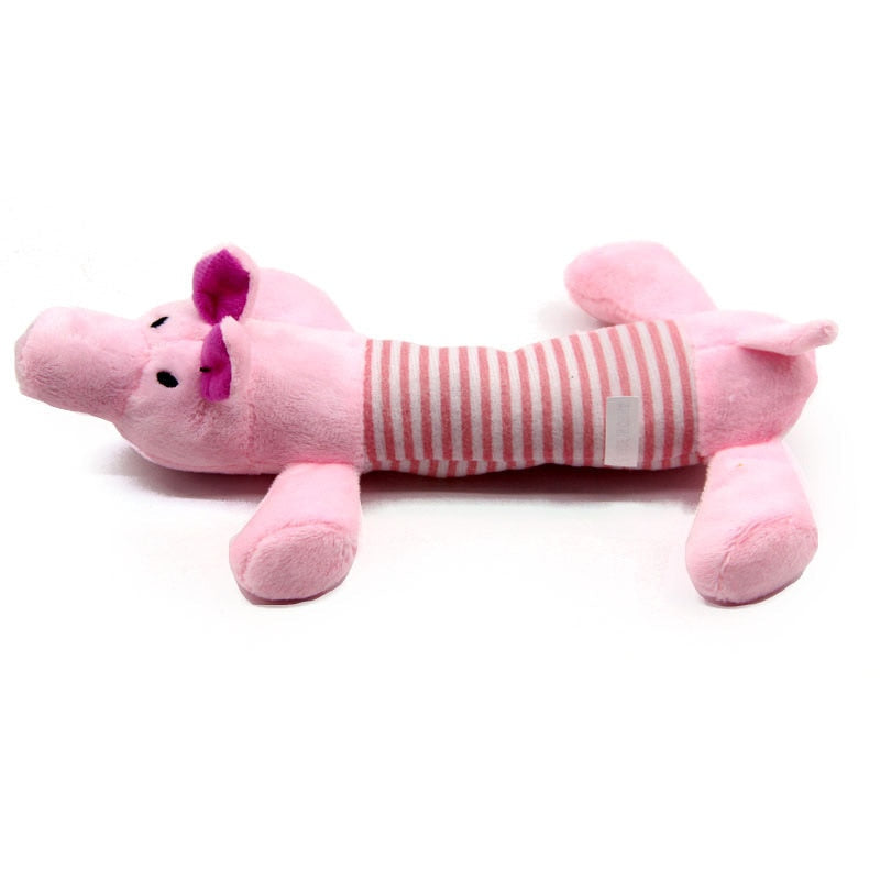 Indestructible Dog Squeaky Toy Animals Soft Plush Chew Toy