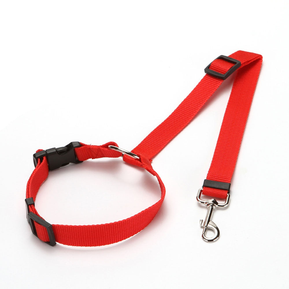Two-in-one Nylon Adjustable Dogs Car Seat Belt Lead for Backseat Safety
