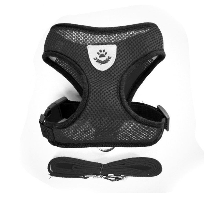 Cat Harness with Lead Adjustable Vest Polyester Mesh Breathable Reflective
