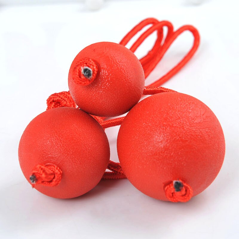 Indestructible Dog Ball Chew Solid Rubber Balls with Rope