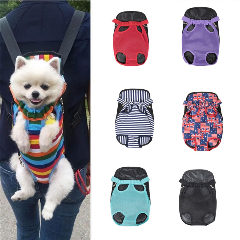 Dog Carrier Backpack Mesh Breathable Shoulder Handle Straps