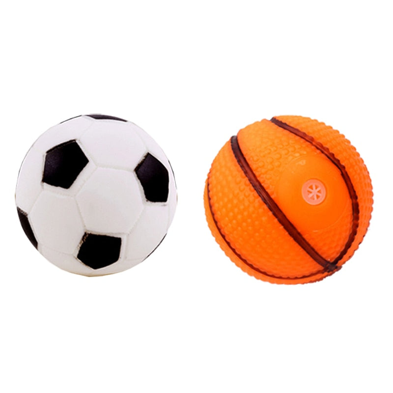 Squeaky Dog Ball made with Rubber a Fun Chew For Puppies too