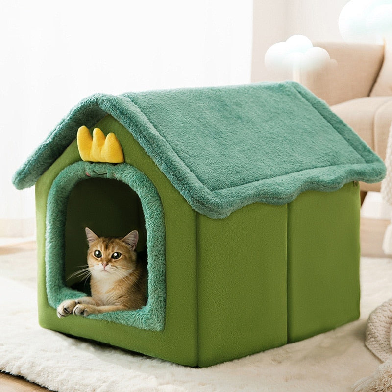 Foldable Dog House Bed For Small Medium Dogs Cats Winter Warm Bed