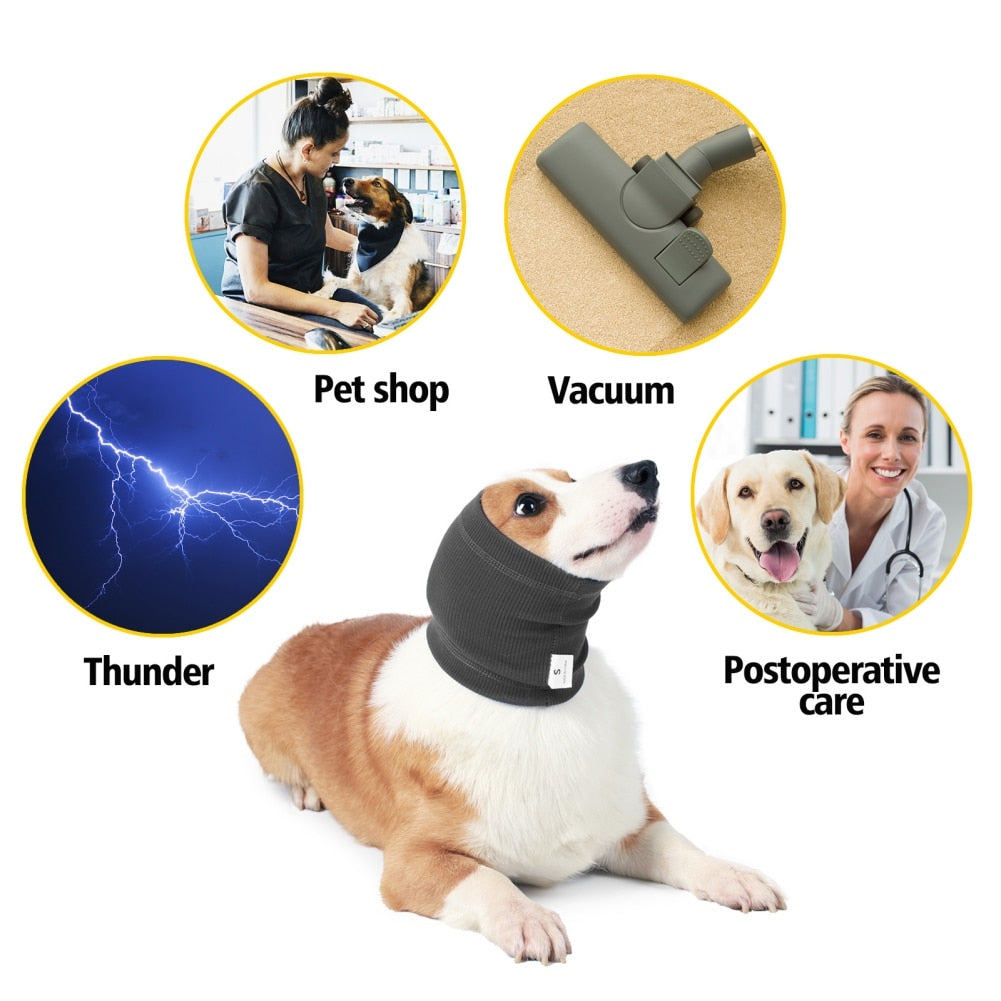 Dog Grooming Earmuff & Warm Headband To Cover Neck & Ears Noise Canceling Soundproof Anxiety Head Sleeve