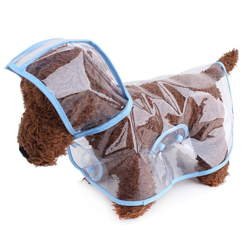 Dogs Transparent Raincoat Hooded Waterproof Soft PVC
