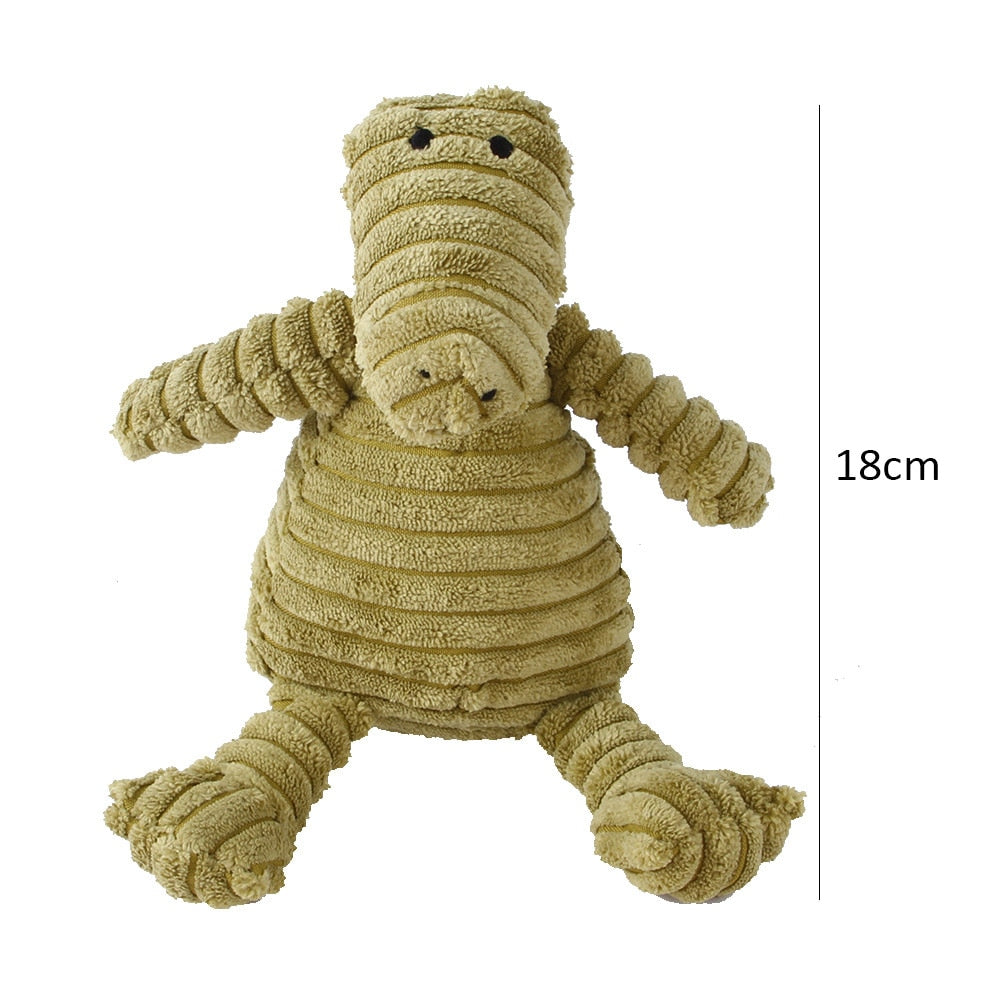 Corduroy Dog Toys Animal Design with Squeaky Bite Resistant