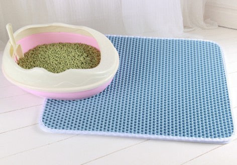 Cat Litter Mat With Double Layer Waterproof Non-slip Pad Washable