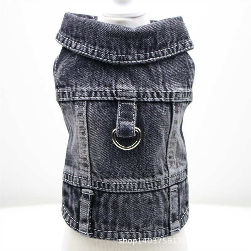 Dog Cool Denim Dog Jacket for Small Medium Dogs