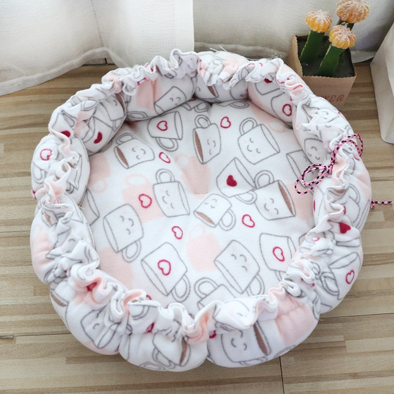 Round Cat Bed Cushion Warm Washable Sofa Soft for Sleeping