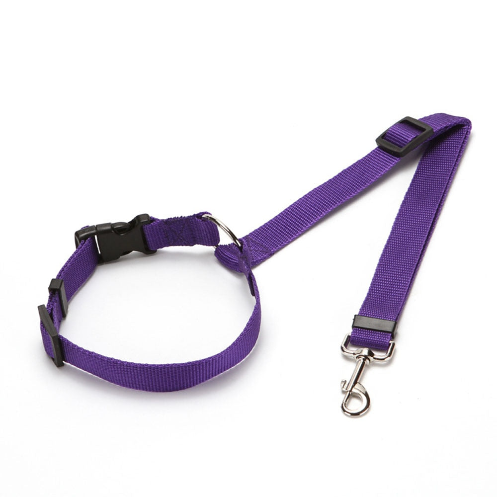 Two-in-one Nylon Adjustable Dogs Car Seat Belt Lead for Backseat Safety