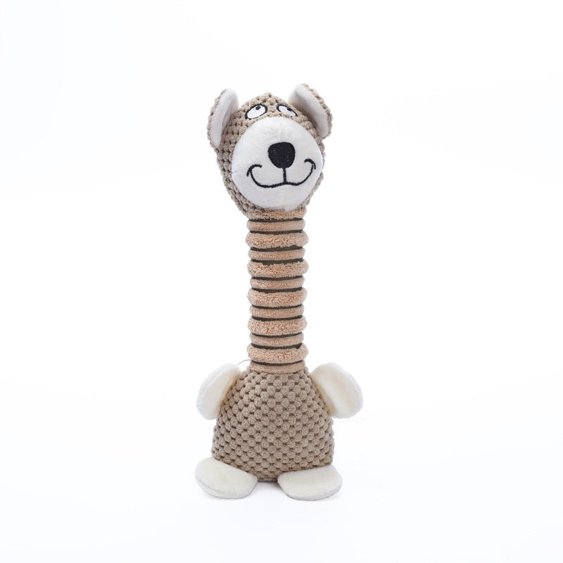 Indestructible Dog Squeaky Toy Animals Soft Plush Chew Toy