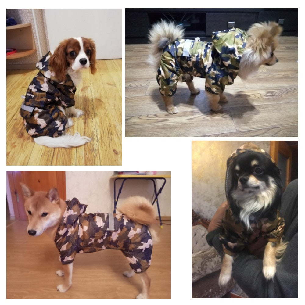 Dog Rain Coat Waterproof Jacket for Outdoor Rain Wear with Hood