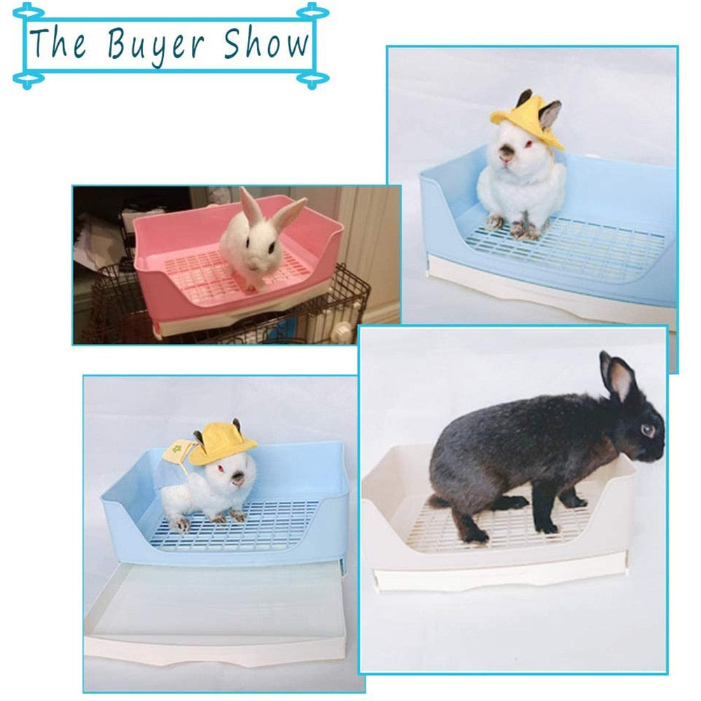 Large Rabbit Toilet Box Trainer Corner Tray Litter with Drawer