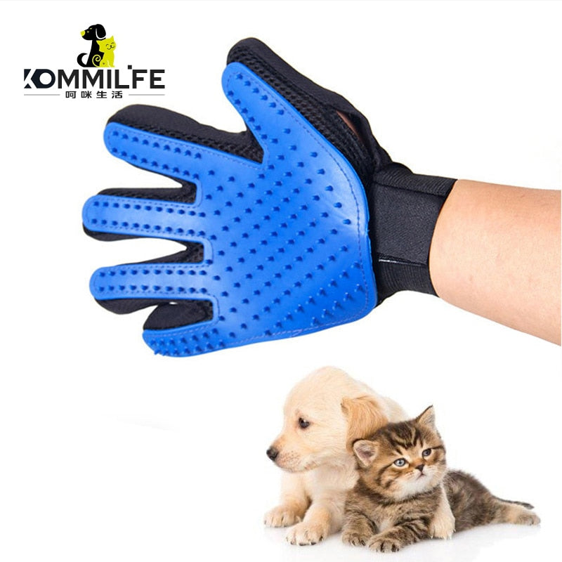 Cat & Dog Grooming Glove for Hair De-shedding & Grooming