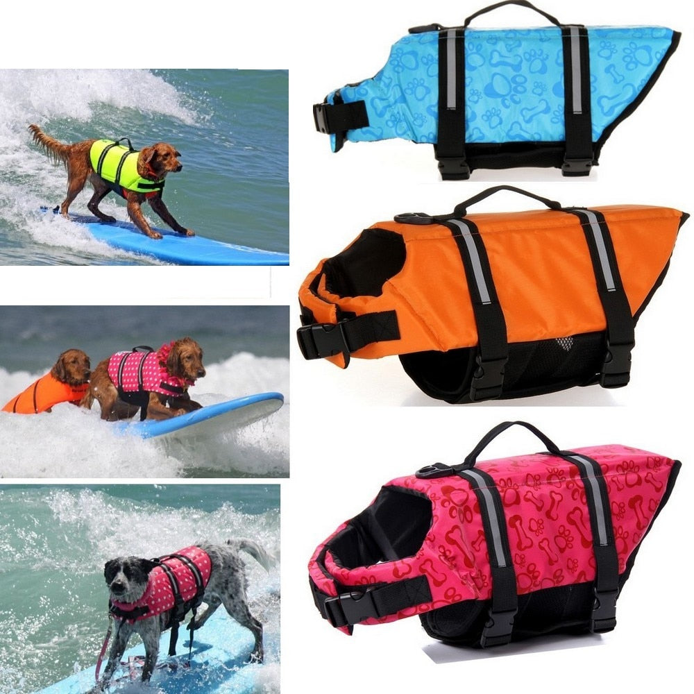 Dog Life Vest Summer Printed Life Jacket Dog Safety Swimwear