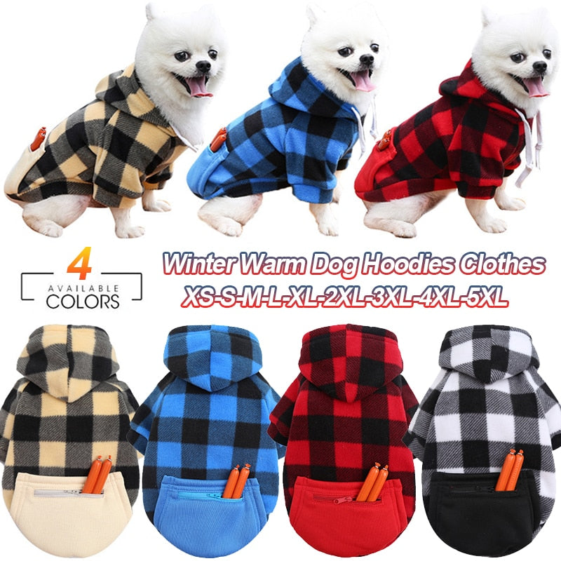 Winter Warm Dog Clothes Soft Wool Hoodies For Small Dogs