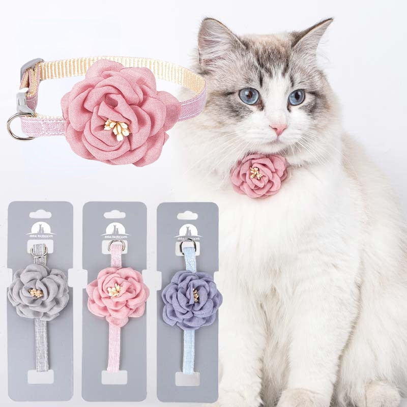 Cat Collar Adjustable Bow Tie/Flower with Safety Button