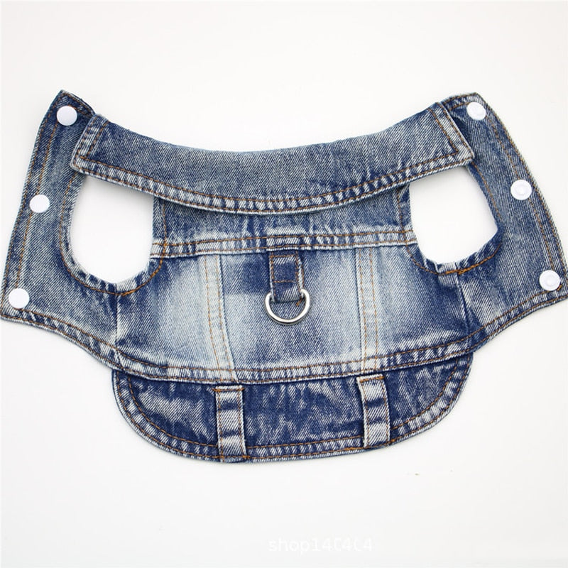 Dog Cool Denim Dog Jacket for Small Medium Dogs