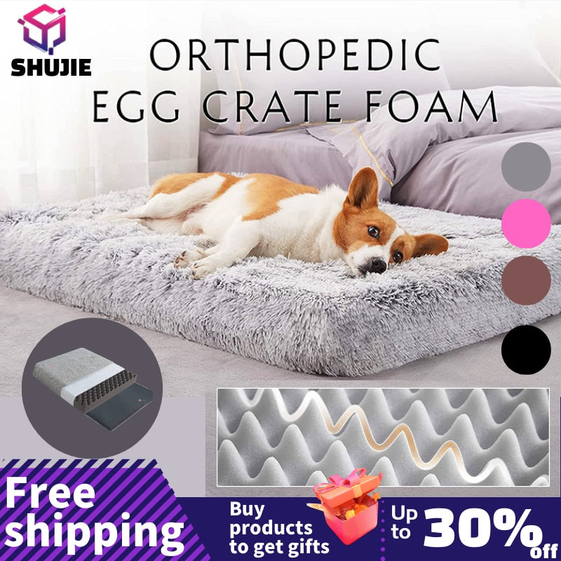 Plush Dog Bed with Removable Covers for Cleaning Super Soft Claming Beds