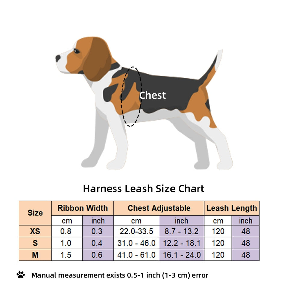 Small Dog Harness & Lead Adjustable