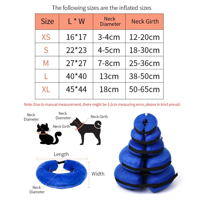 Protective Inflatable Anti-Bite Collar for Fur Babies in Recovery