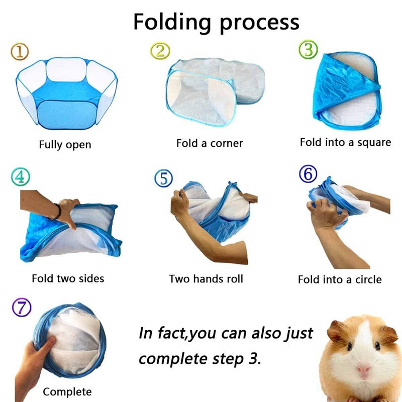 Pet Playpen Portable Indoor / Outdoor Small Playground Fence for Small Pets and Rodents