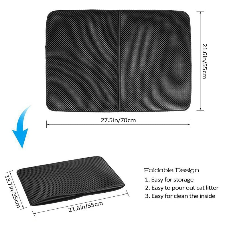 Waterproof Pet Cat Litter Mat EVA Double Layer Cat Litter Trapping