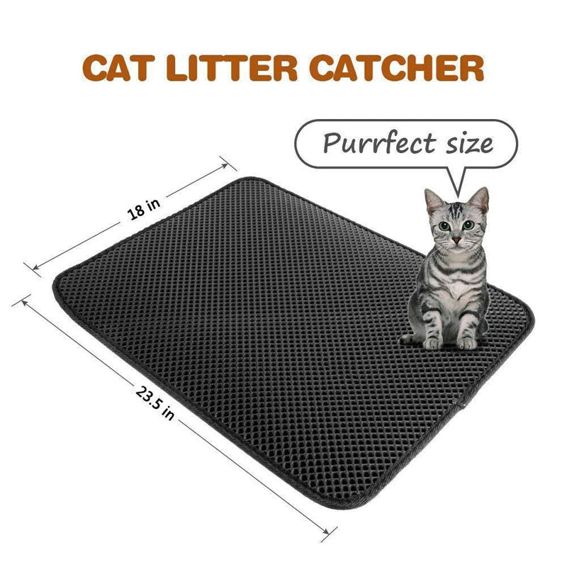 Waterproof Pet Cat Litter Mat EVA Double Layer Cat Litter Trapping