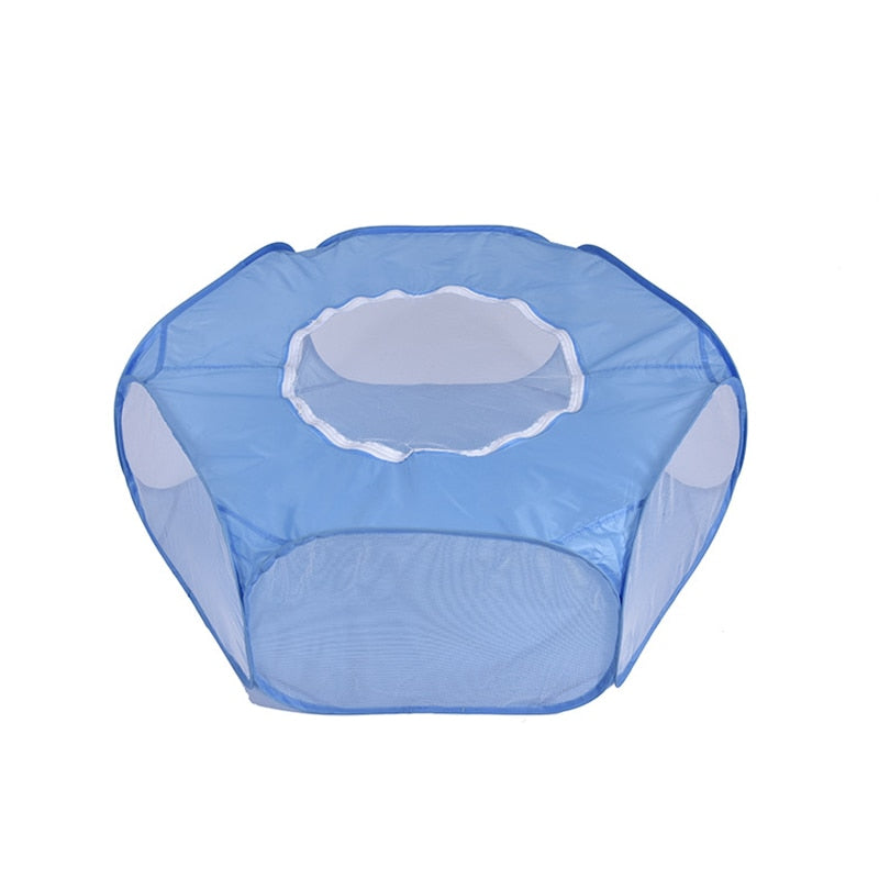Portable Small Pet Cage Transparent Playpen Open Folding Fence for Small Pets and Rodents
