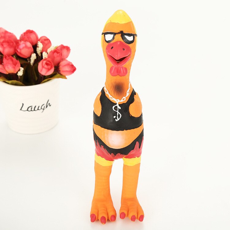 Screaming Chicken Squeeze Sound Toy Dog with Squeaker Chew