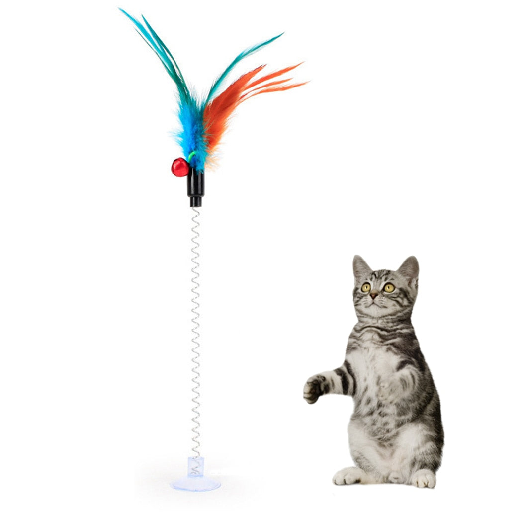 Cats Toy Stick Feather Wand With Various Accessories for Interactive Play