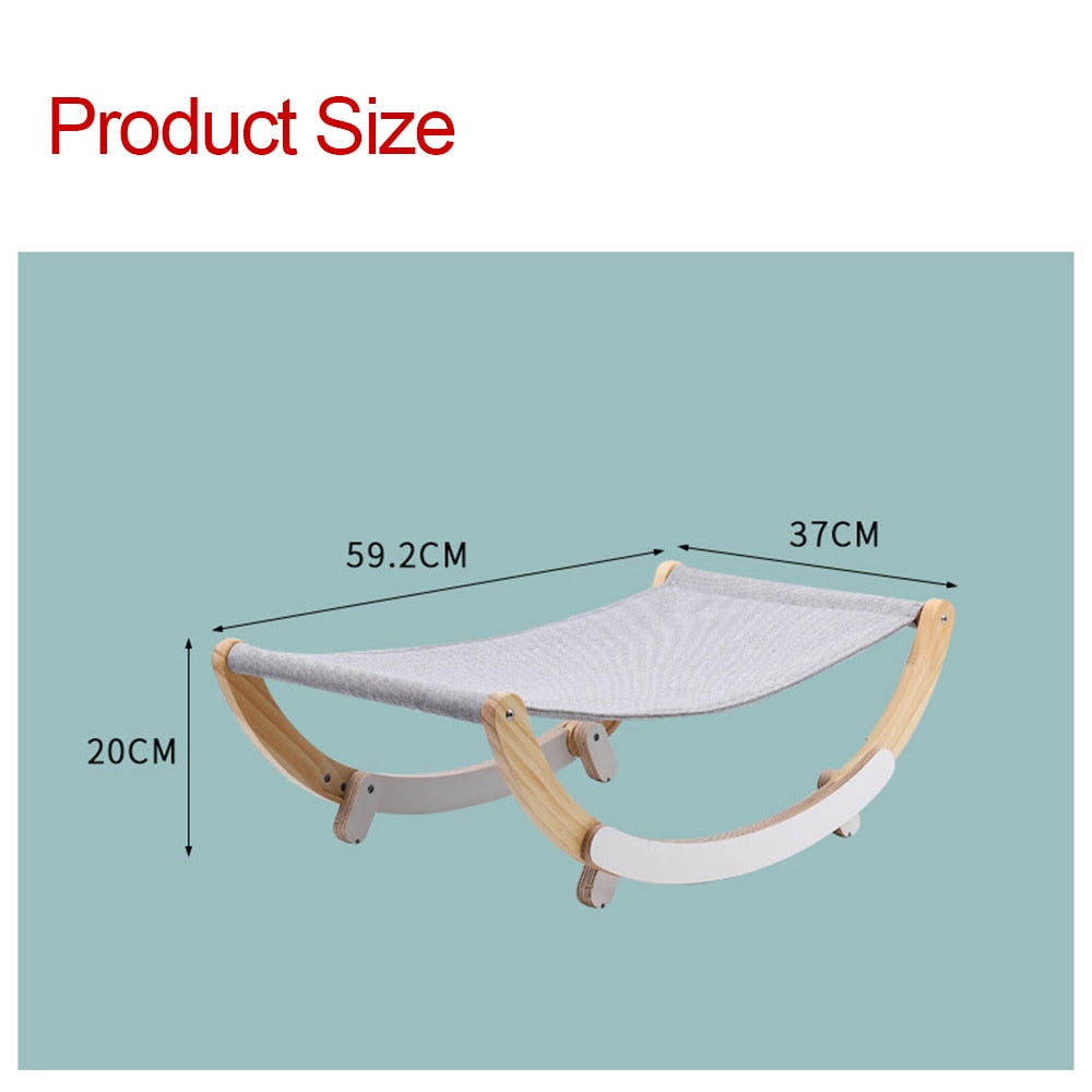 Pet Cat's Lounger Bed Wood Hammock