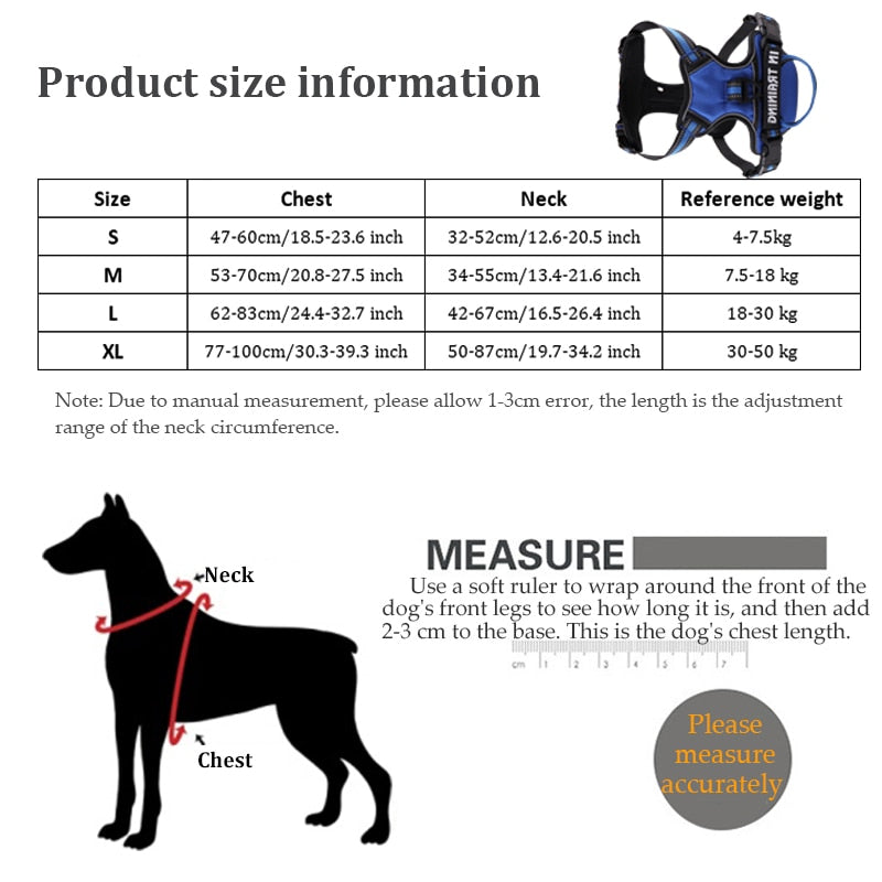 Nylon Adjustable Dog Harness Personalized Reflective Breathable