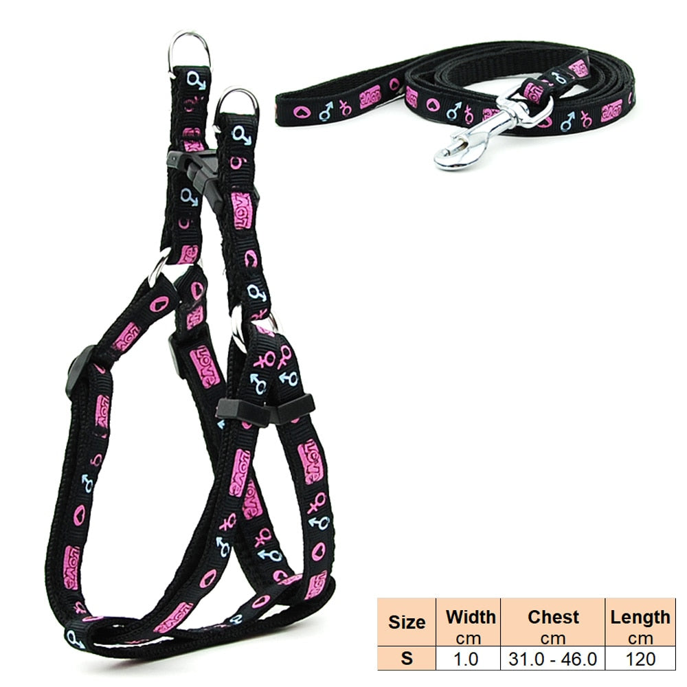 Dog Harness and Lead Adjustable Collar