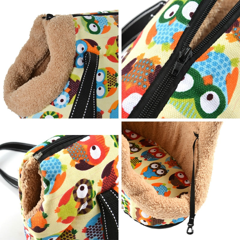 Pet Carrier For Small Dogs Cats Warm Fleece Bag for Outdoor Travel